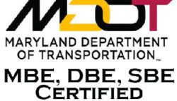 MDOT Maryland Department of Transportation. MBE, DBE, SBE Certified.